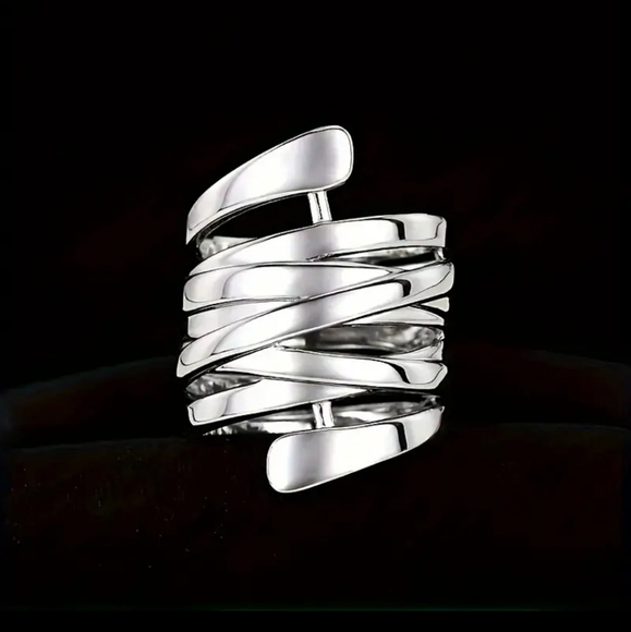 925 Silver Wrap Boho Chic Ring SIZE 7 - Picture 2 of 8